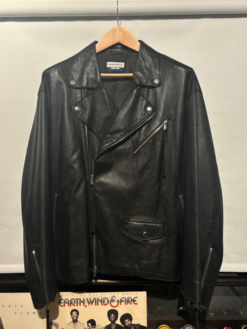 値下げ交渉可能 ラムレザープライムオーバーダブルライダースジャケット