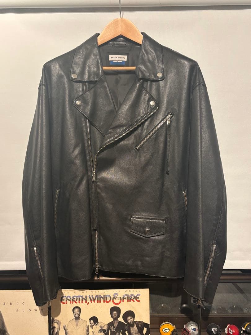 値下げ交渉可能 ラムレザープライムオーバーダブルライダースジャケット