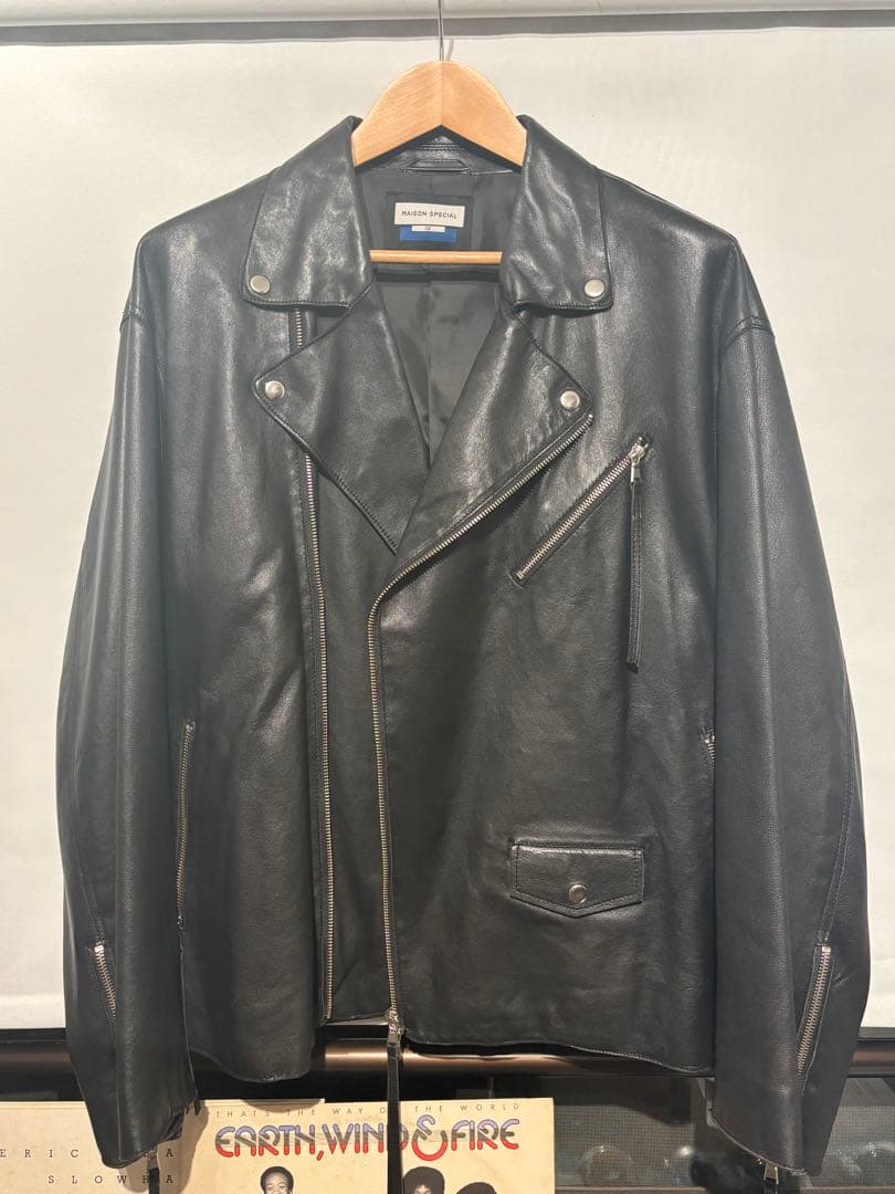 値下げ交渉可能 ラムレザープライムオーバーダブルライダースジャケット