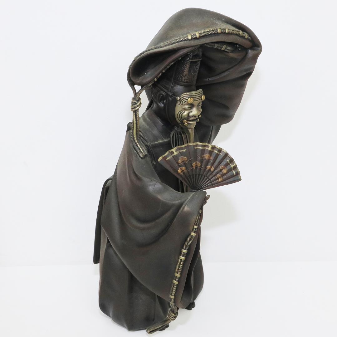 蝋型鋳銅製 翁 銅像 瑞正堂製 共箱 高岡銅器