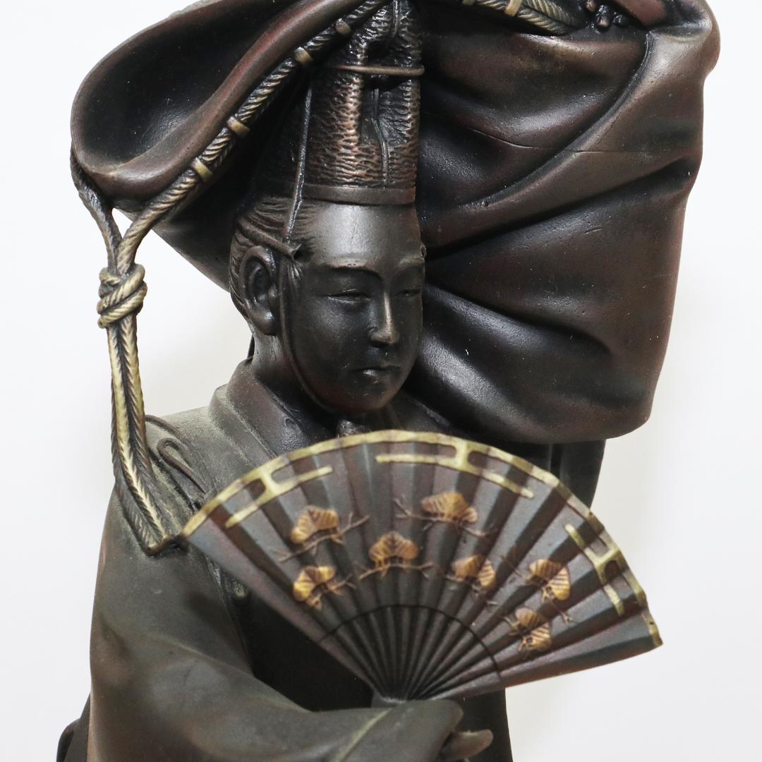 蝋型鋳銅製 翁 銅像 瑞正堂製 共箱 高岡銅器