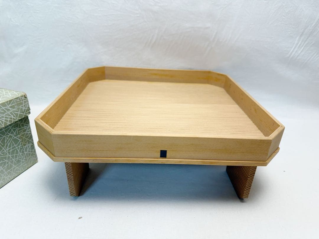 ほぼ未使用 茶道具 箱炭斗6点セット 板釜敷 釜束子 灰器 竹炭斗 炭台 元箱