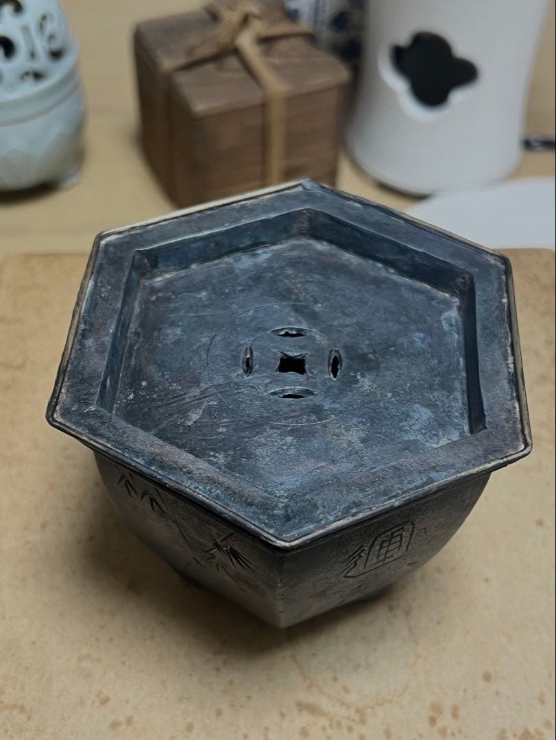 唐物 時代物 在銘 茶道具 建水 古錫 ？古玩 古美術