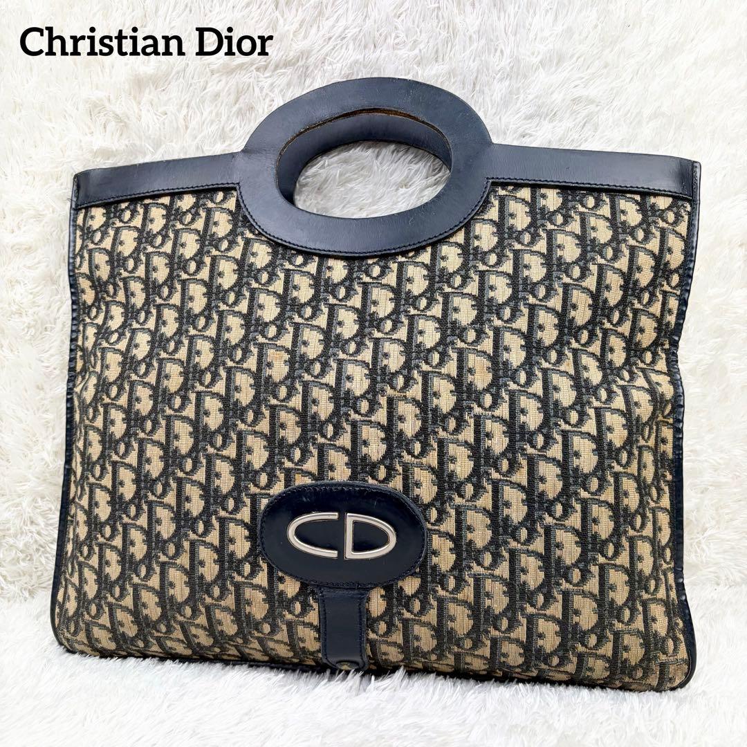 【希少】クリスチャンディオール トロッター ロゴ金具 ハンドバッグ 2way