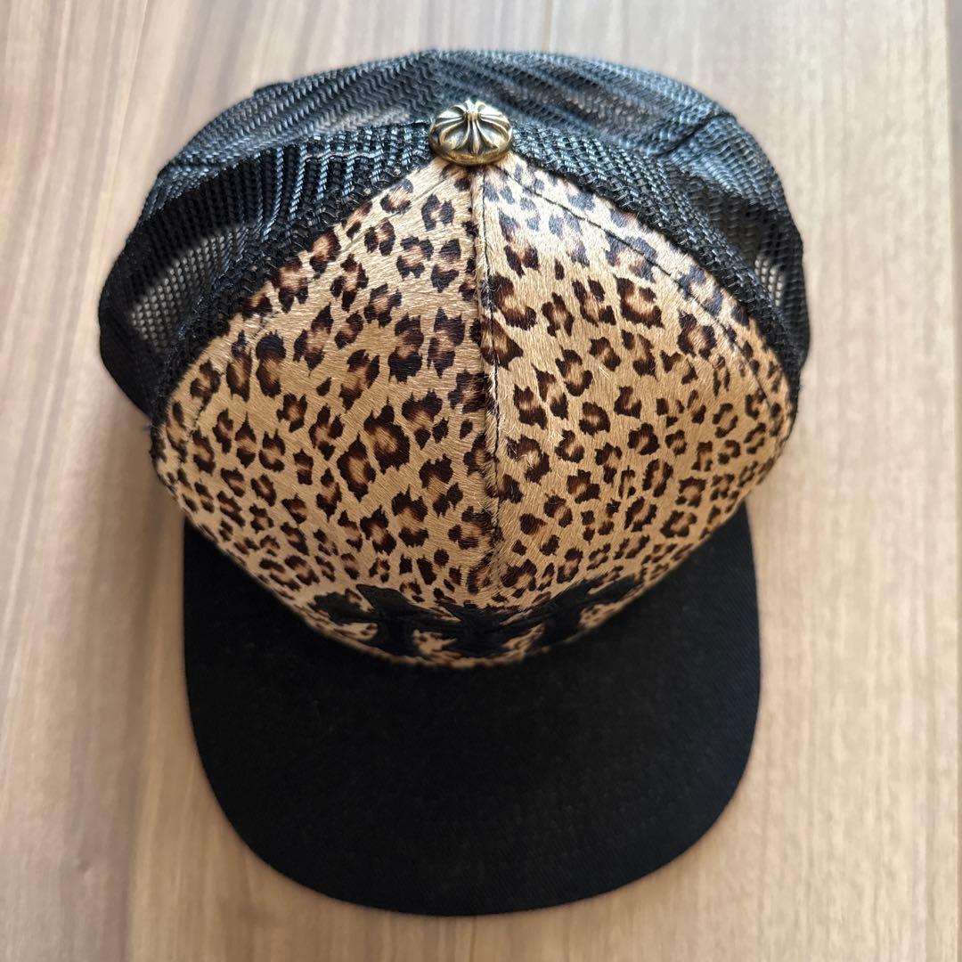 【美品】CHROME HEARTS ヒョウ柄キャップ