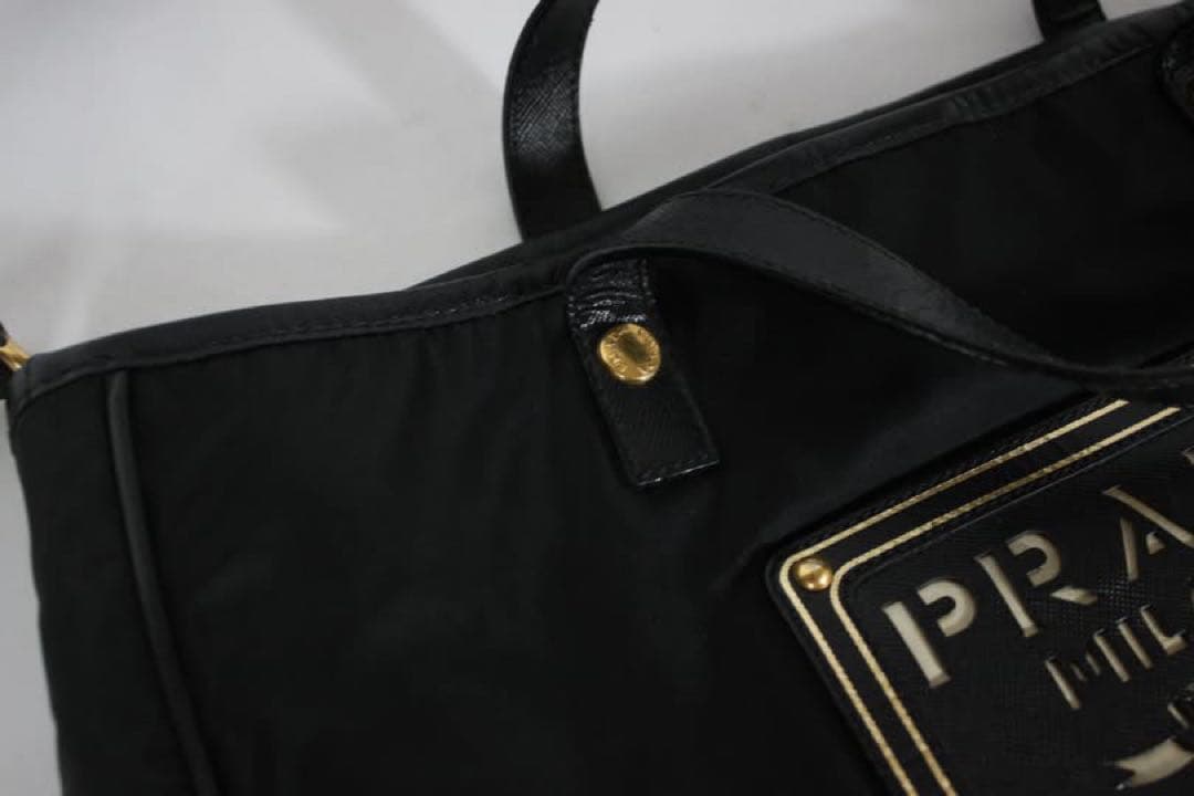 PRADA プラダ　テスート　ロゴ　ハンドショルダーバッグ　ブラック