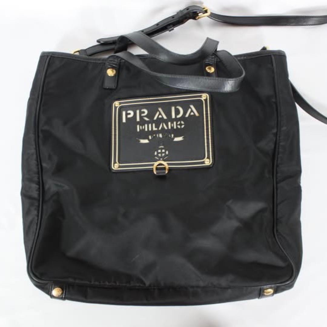 PRADA プラダ　テスート　ロゴ　ハンドショルダーバッグ　ブラック