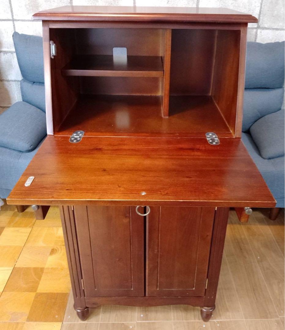 G1821 レトロで可愛い！ 木製 ライティングビューロー/多目的デスク