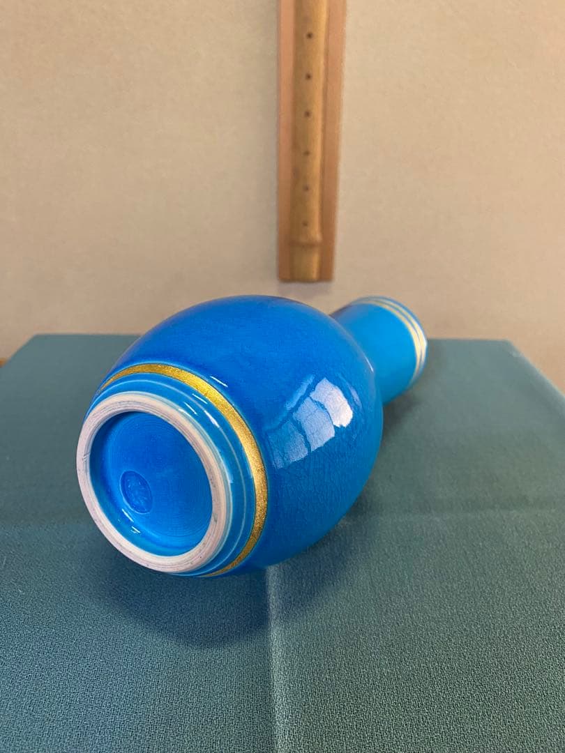 茶道具/皆具 手塚桃峰 『浅黄交趾 末広』京焼