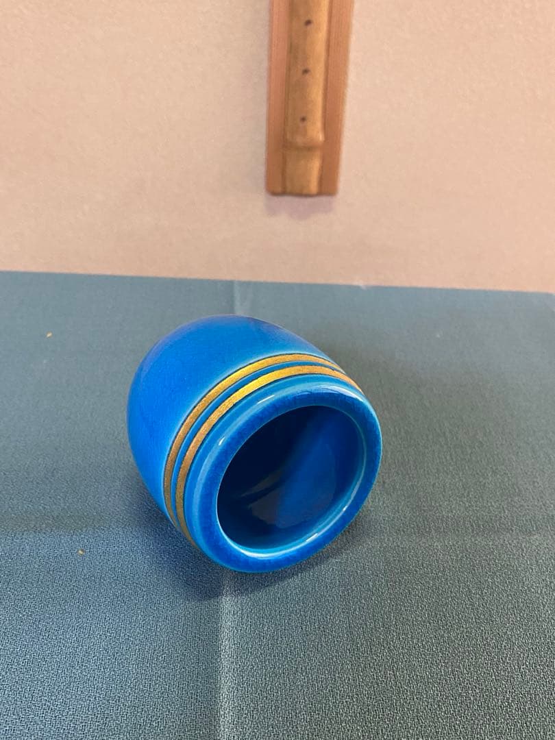 茶道具/皆具 手塚桃峰 『浅黄交趾 末広』京焼