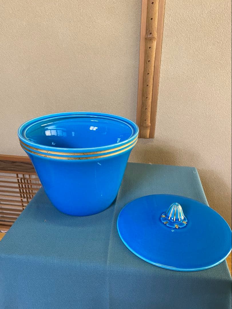 茶道具/皆具 手塚桃峰 『浅黄交趾 末広』京焼