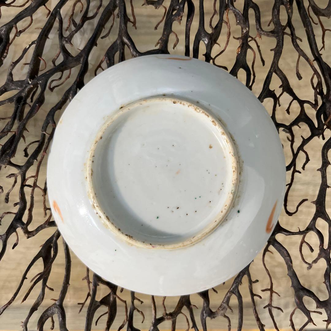 骨董　中国　古玩　古陶　清代　粉彩　蝶々　小皿　手塩皿　３客　バラ売り不可