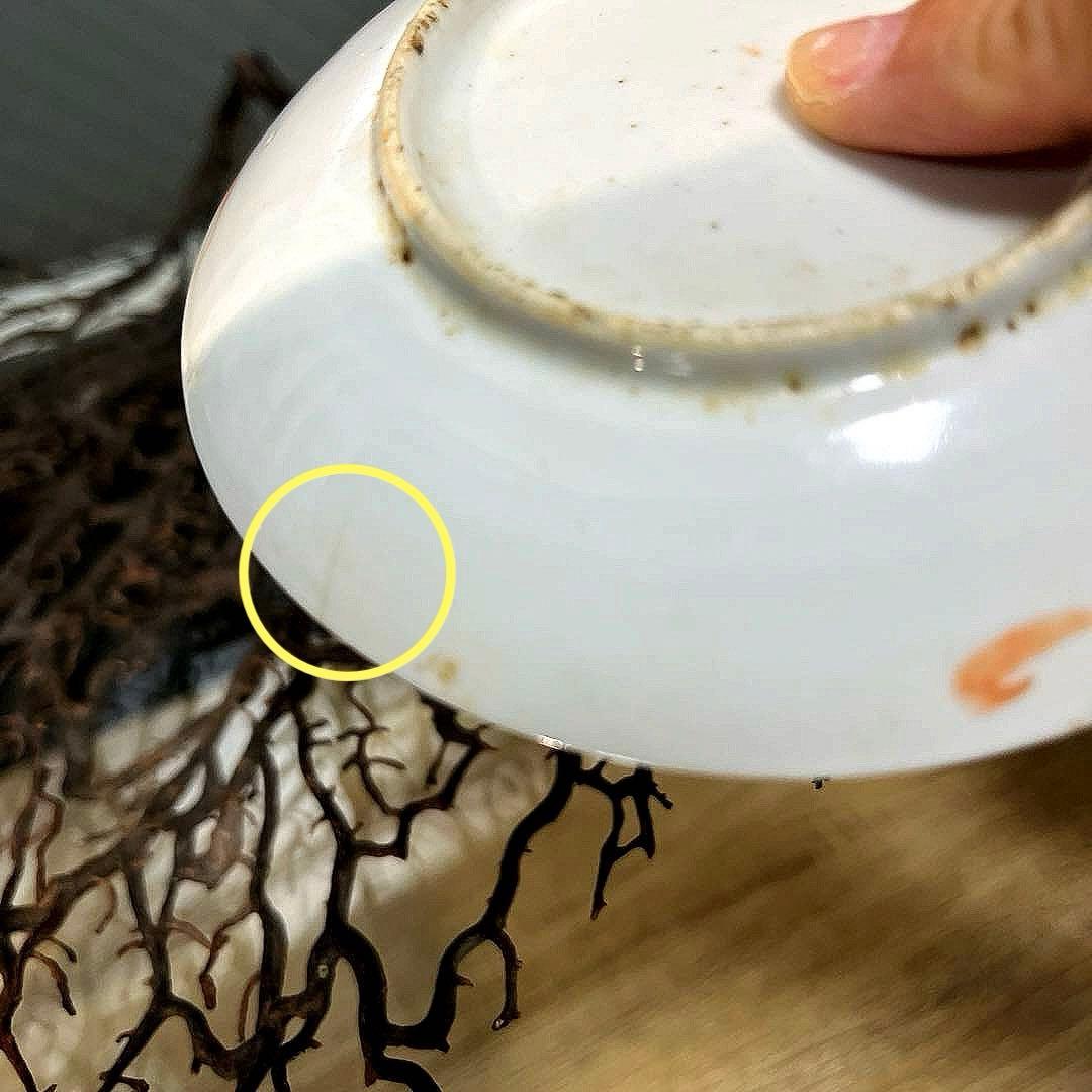 骨董　中国　古玩　古陶　清代　粉彩　蝶々　小皿　手塩皿　３客　バラ売り不可