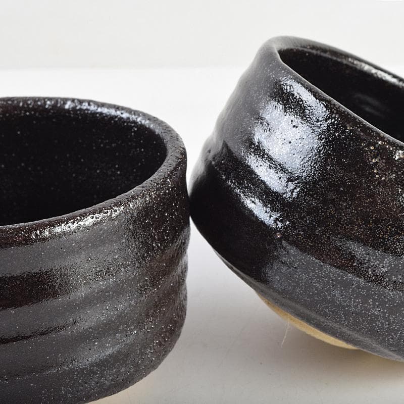 茶道具　兎月窯　杉浦芳樹　瀬戸黒　茶碗　六客　共箱　C　R9363B