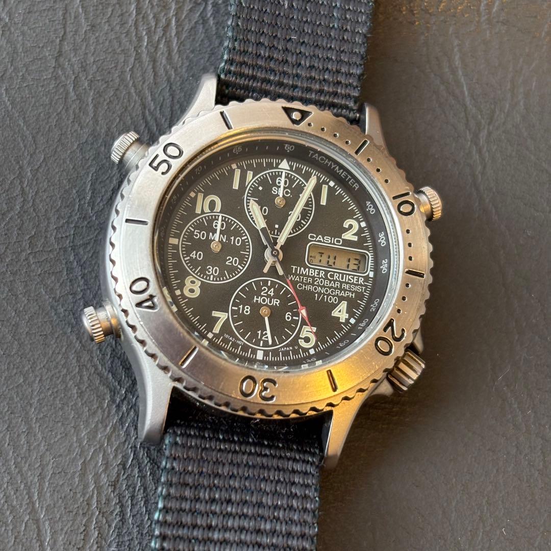 希少　稼動品　CASIO TIMBER CRUISER クロノグラフ腕時計