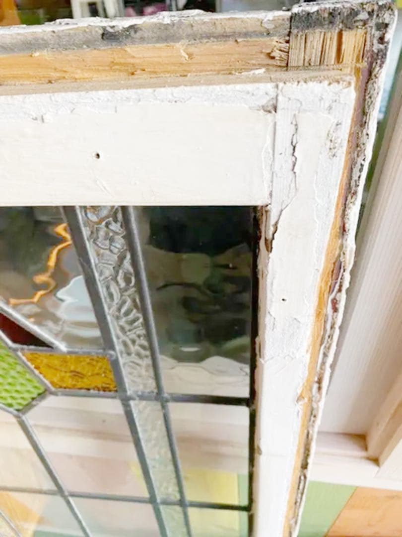 イギリスアンティークステンドグラスグリーン