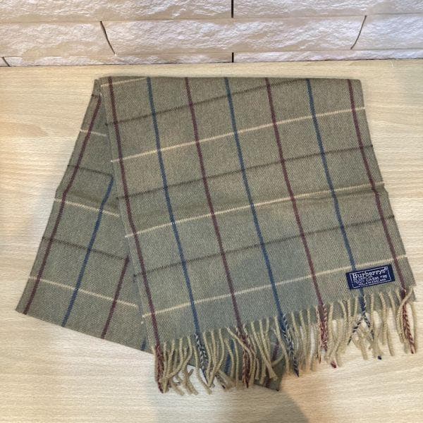 新品 Burberrys バーバリー カシミヤ チェック マフラー 袋付