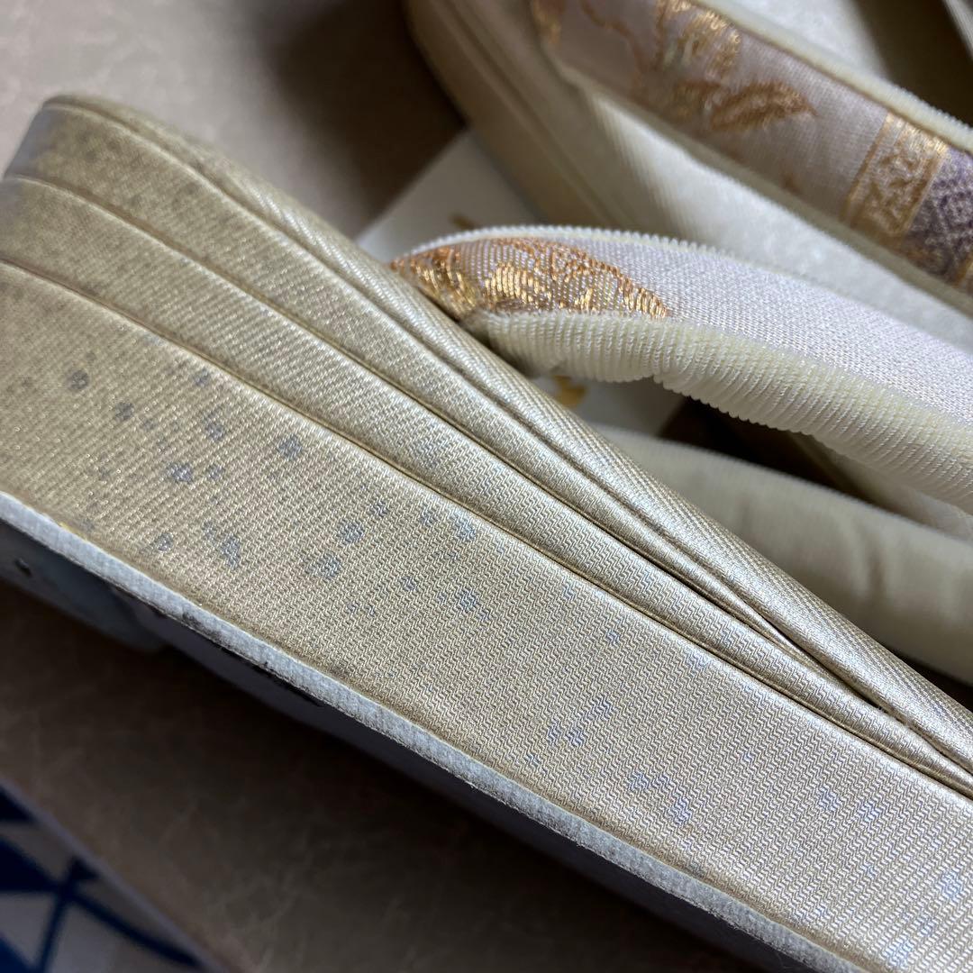 草履バックセット　織姫　正絹　西陣織　印伝　仕立屋甚五郎　草履Mサイズ