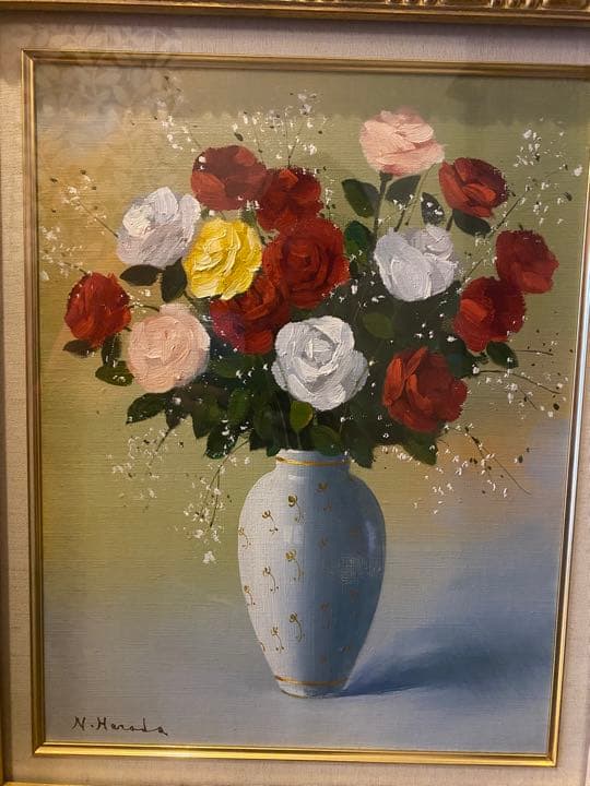 minou専用 絵画　油絵　F6　薔薇　原田信夫作