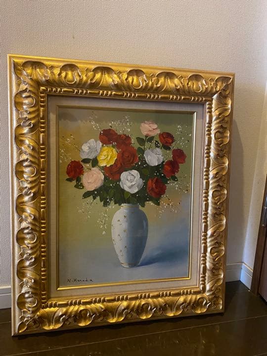 minou専用 絵画　油絵　F6　薔薇　原田信夫作