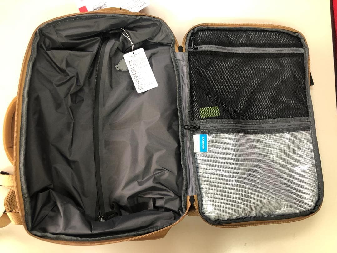 真空圧縮リュックサック(キャメル)　30×17×46(cm) ★ポンプ無★