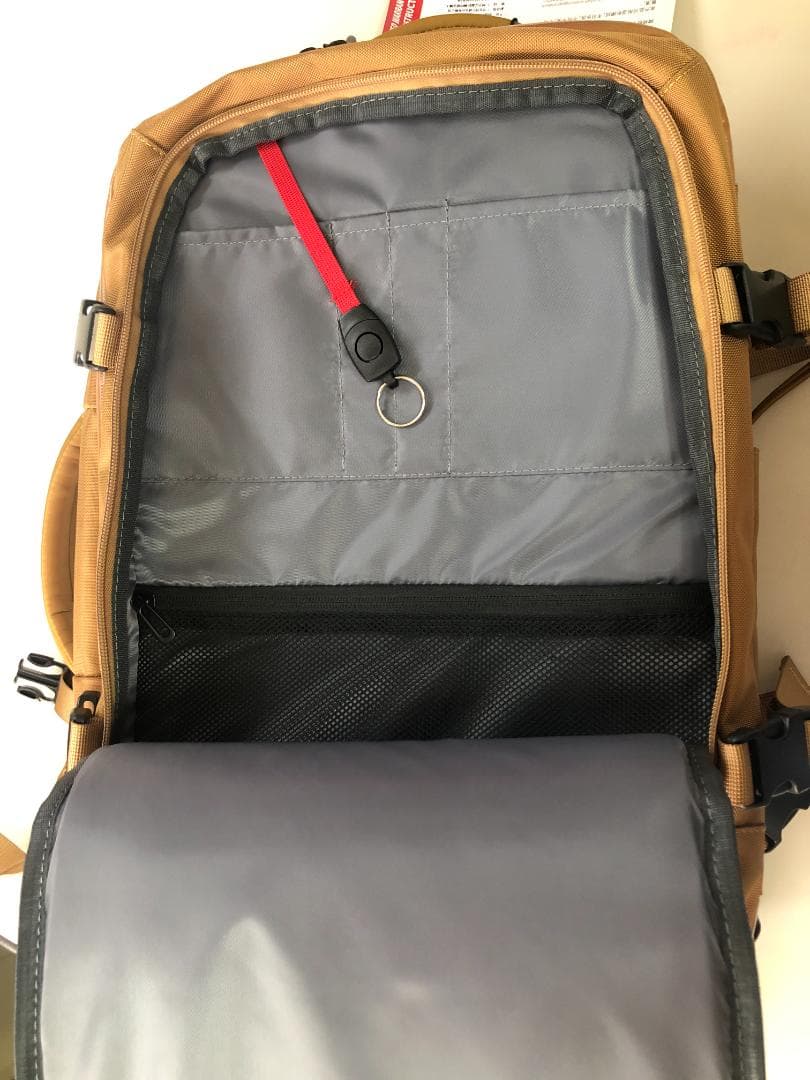 真空圧縮リュックサック(キャメル)　30×17×46(cm) ★ポンプ無★