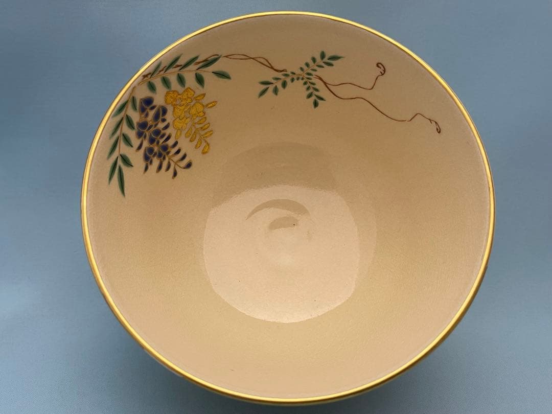 通次阿山　茶碗　藤棚　茶道具　抹茶茶碗　共箱　在印　無傷　未使用品　真物保証