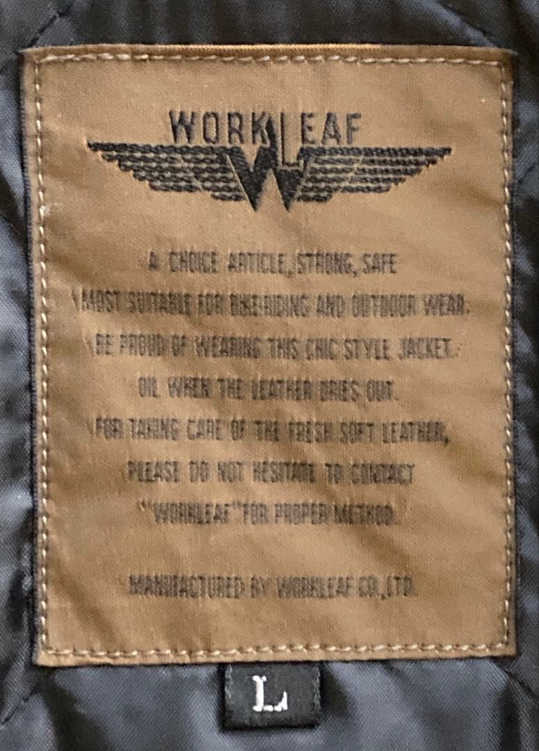 【WORK LEAF】レザー ライダースジャケット