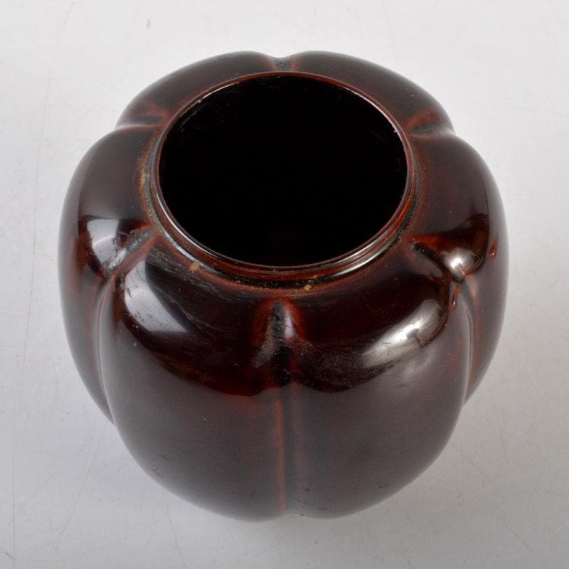 茶道具　漆塗　中山信一作　阿古陀茶器　仕覆付　共箱　V　6560