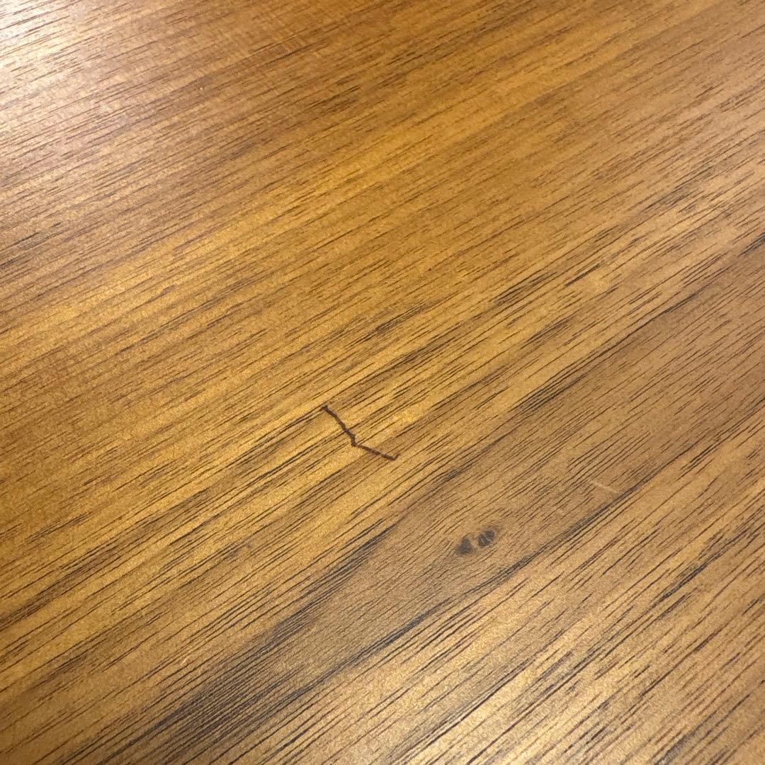 木製長方形テーブル ブラウン 斜め脚