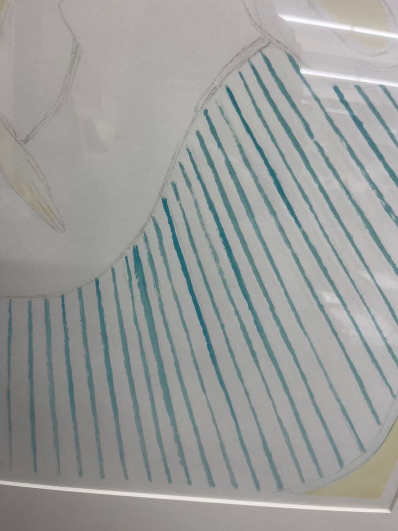 リトグラフ　アンドレ・ブラジリエ　ベンチの女性