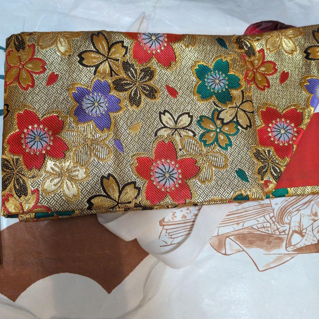 タイムセール　銀座　高級　七五三セット　赤 　絹着物　小物