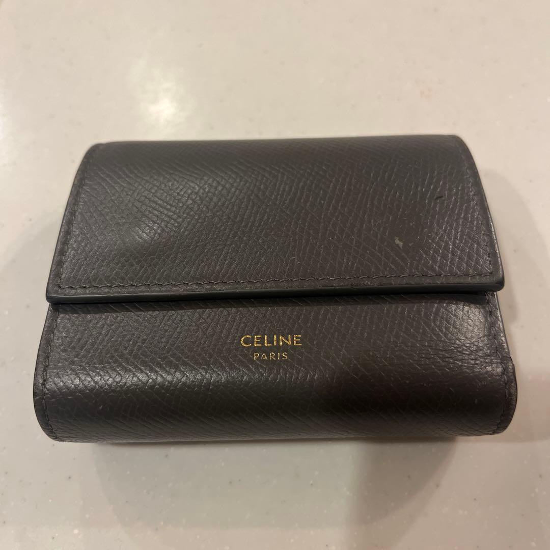 美品　CELINE グレー 三つ折り財布
