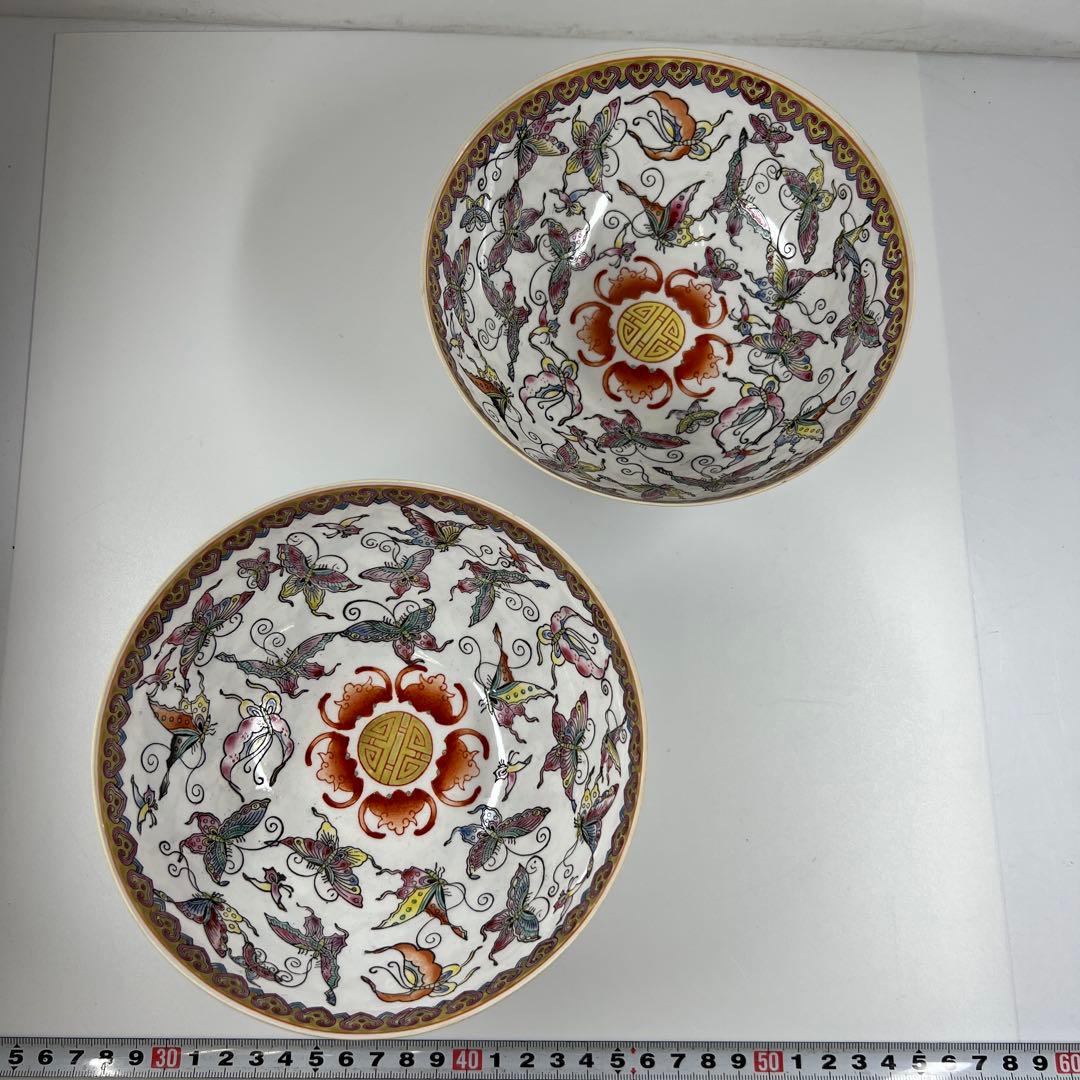 中国景徳鎮　薄胎鉢　2客　共箱　直径16.2㎝　トヒチサ　東な7-0610⭐︎2F