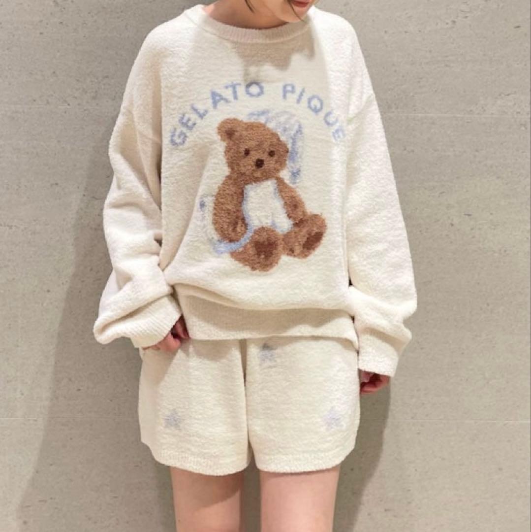 ジェラートピケ GOOD NIGHT BEARプルオーバー&スターショートパンツ