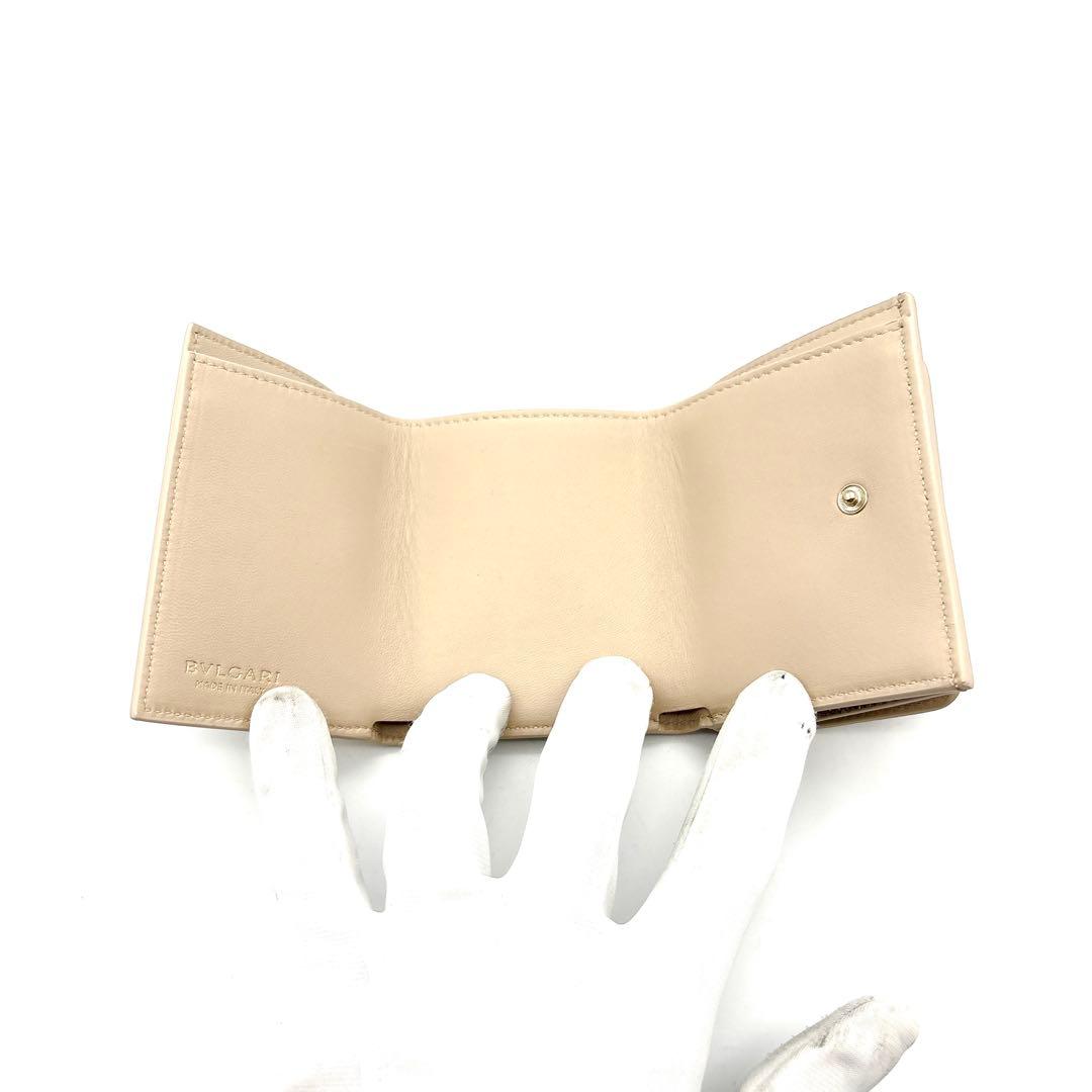 未使用◆現行◆BVLGARI 三つ折り財布 パイソン サークルロゴ ゴールド