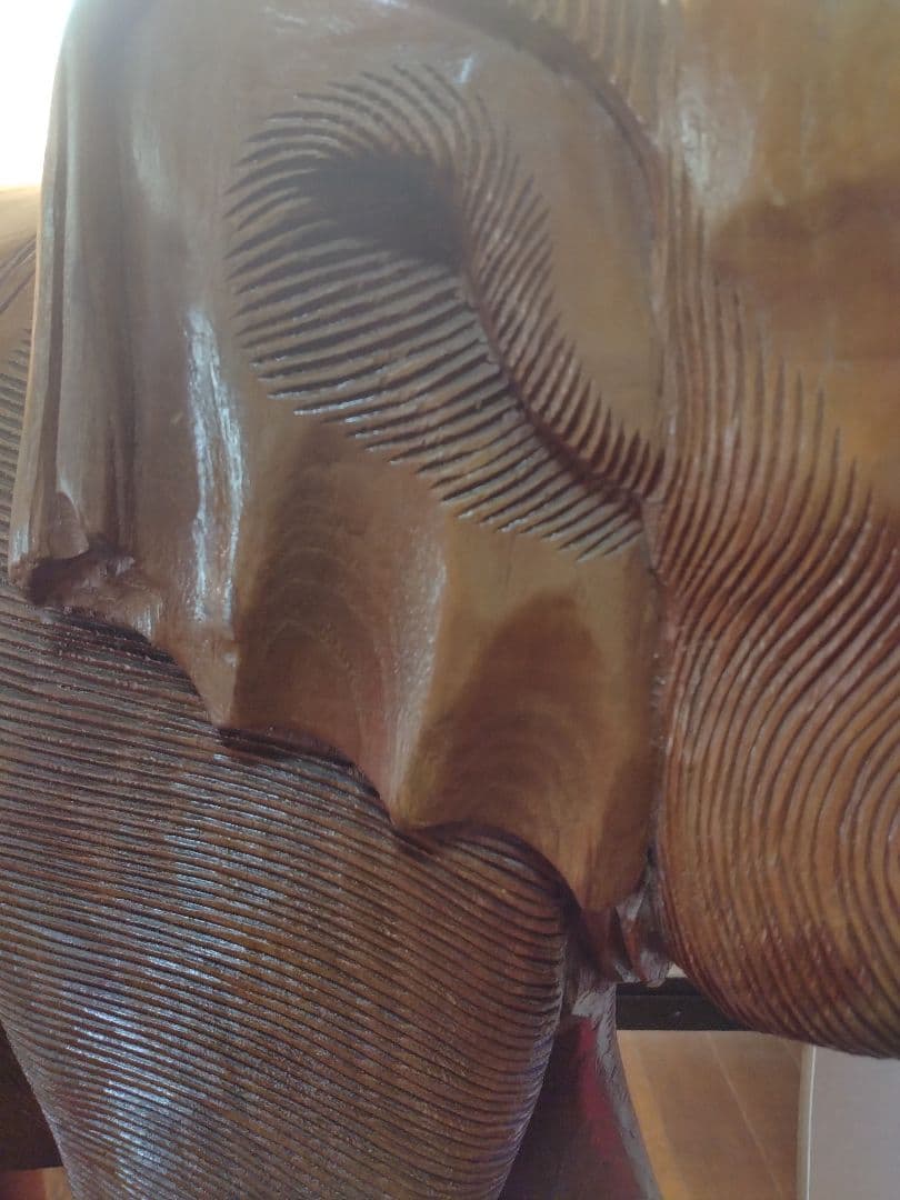 木彫り　巨大　ゾウさん レア