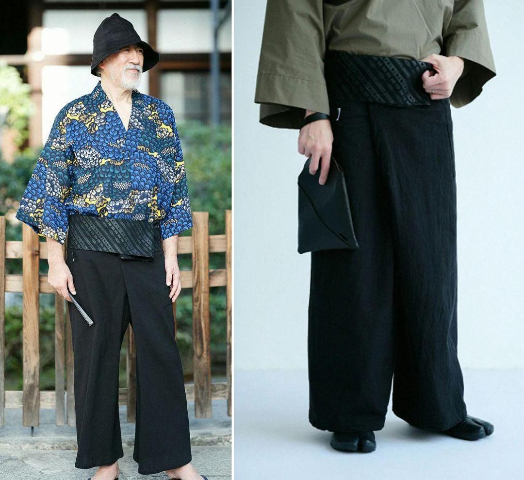 ソウソウ SOU・SOU 伊勢木綿 20/20 麻混 風靡 下 濡羽色 L