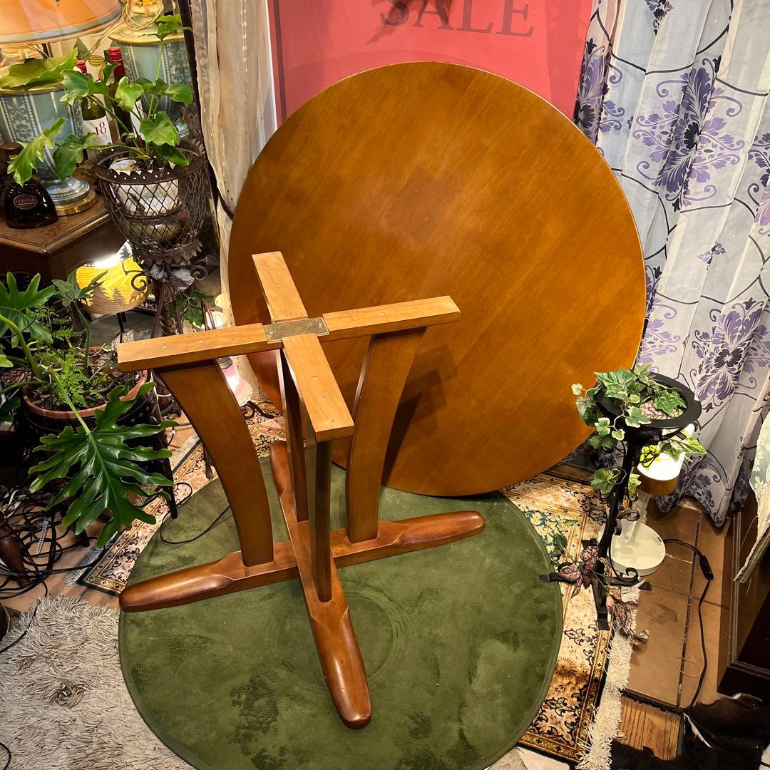 sale ラウンドテーブル　1０５　丸テーブル　無垢材仕上げ　デザインレッグ