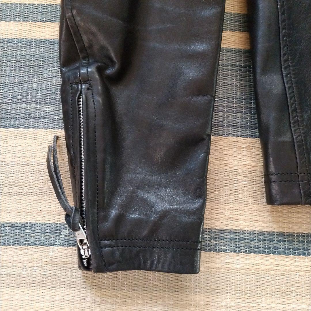 ミ*コ様 【美品】ハロルズギア 馬革 ライダースジャケット ブラック サイズ L
