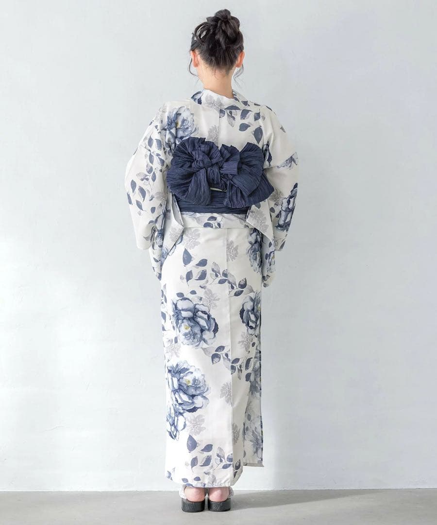 浴衣 2点セット レディース　SOUBIEN 浴衣 青 白 定価13,989円