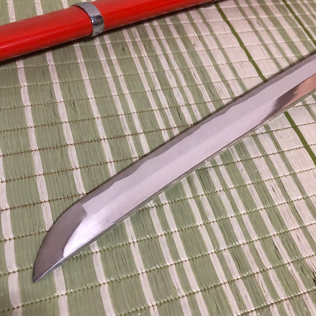 模造刀　模擬刀　武士　侍　伝統工芸　剣　ソード小太刀　鞘　鍔　大衆演劇　赤　朱色