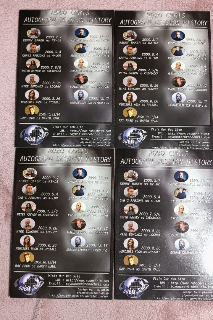 スターウォーズ　2000　JAPAN　TOUR　ロボクリス限定フィギュア用　台紙