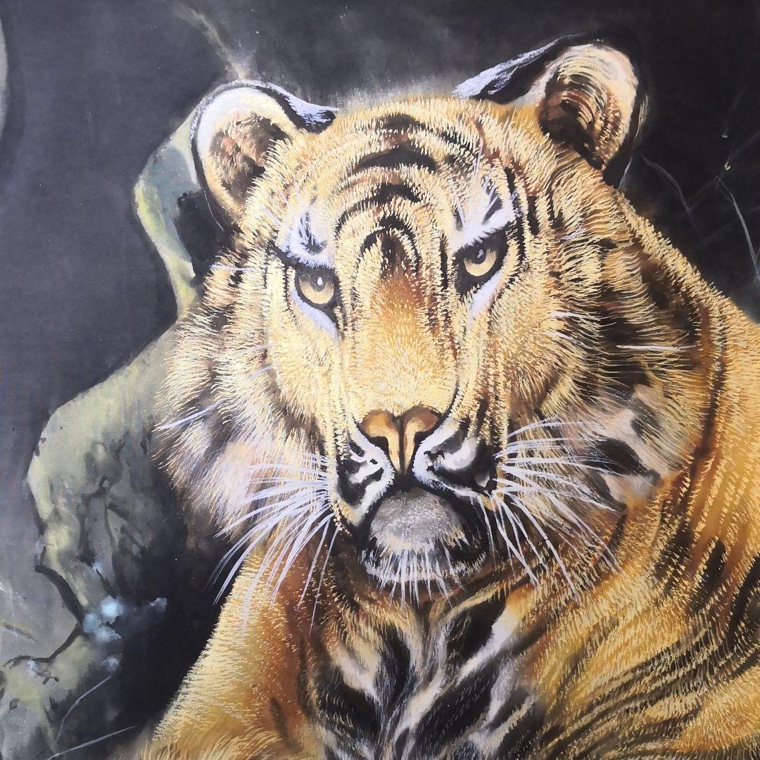 堀江玉鳳　虎と獅子掛け軸用の絵