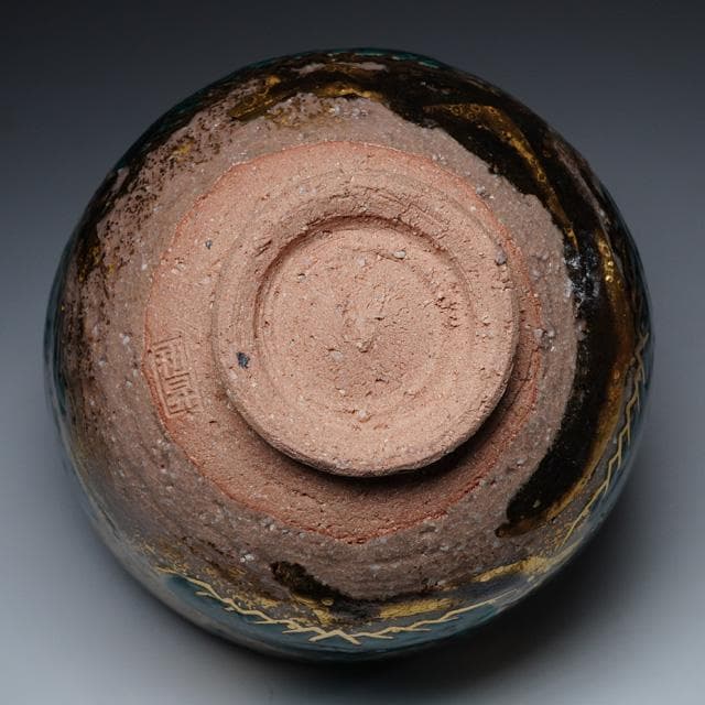 加藤利昇　乾山松茶碗　共箱　茶道具　抹茶碗　京焼　色絵