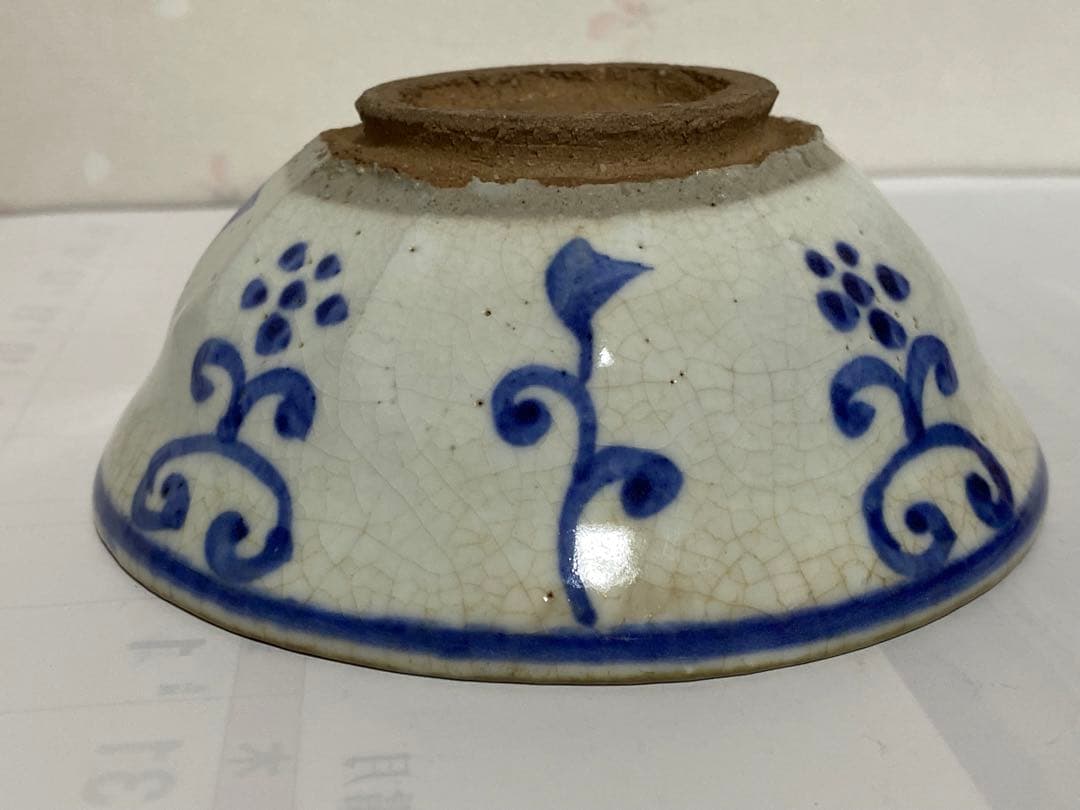 ♦呉須染付 八角面取り 蓋物碗 茶道具 懐石用 古美術品 明治時代 江戸？骨董品