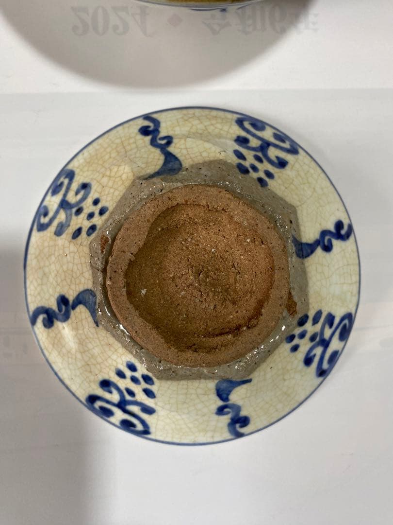 ♦呉須染付 八角面取り 蓋物碗 茶道具 懐石用 古美術品 明治時代 江戸？骨董品