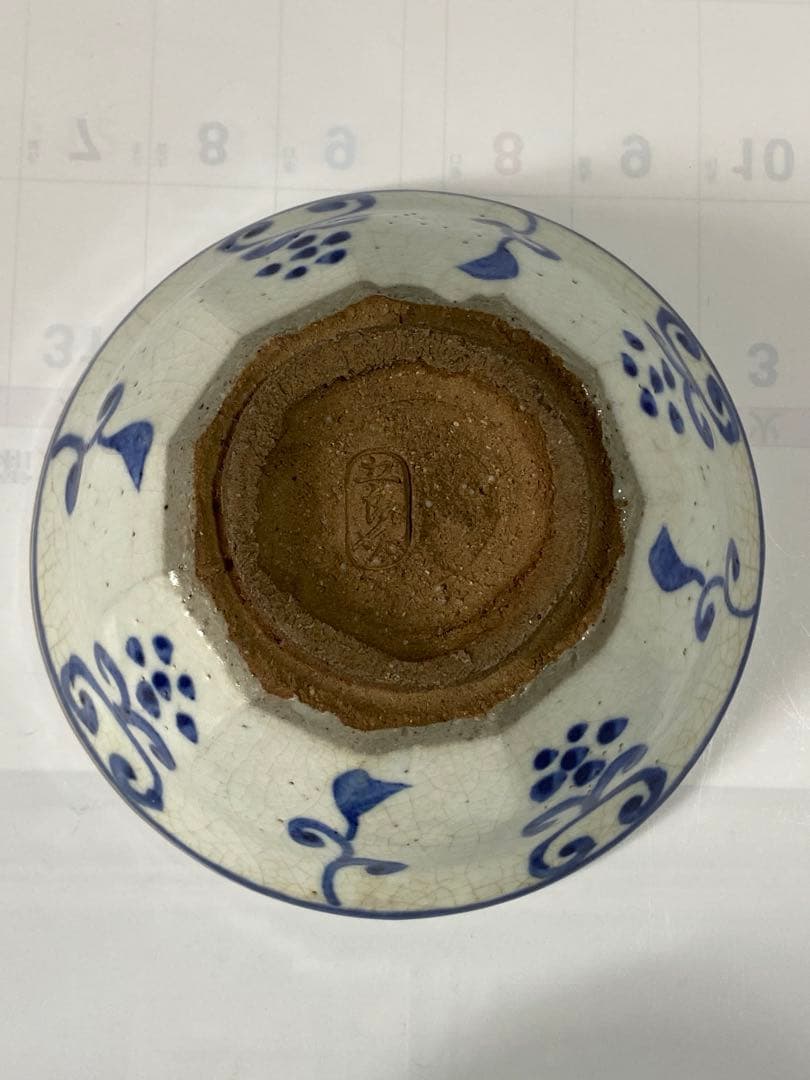 ♦呉須染付 八角面取り 蓋物碗 茶道具 懐石用 古美術品 明治時代 江戸？骨董品