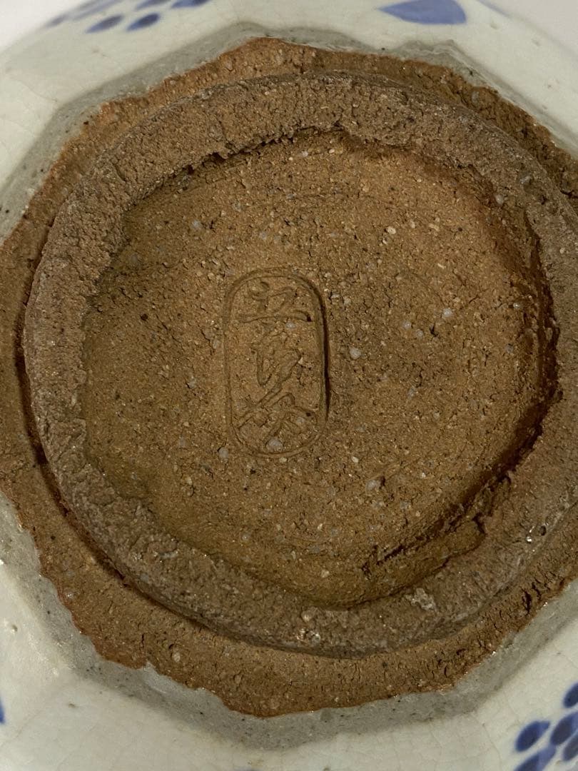 ♦呉須染付 八角面取り 蓋物碗 茶道具 懐石用 古美術品 明治時代 江戸？骨董品