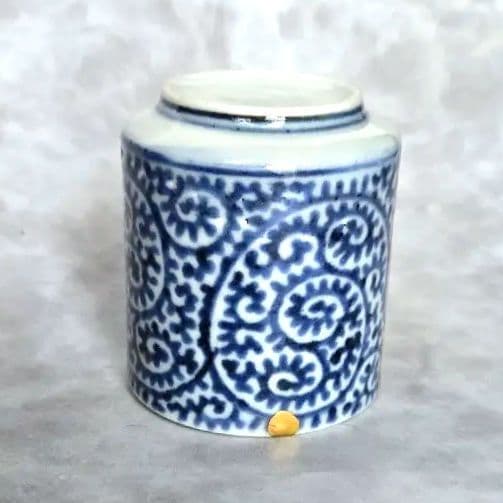 古伊万里　染付　蛸唐草　小猪口　覗き　向付　江戸時代　骨董　金継ぎ　アンティーク